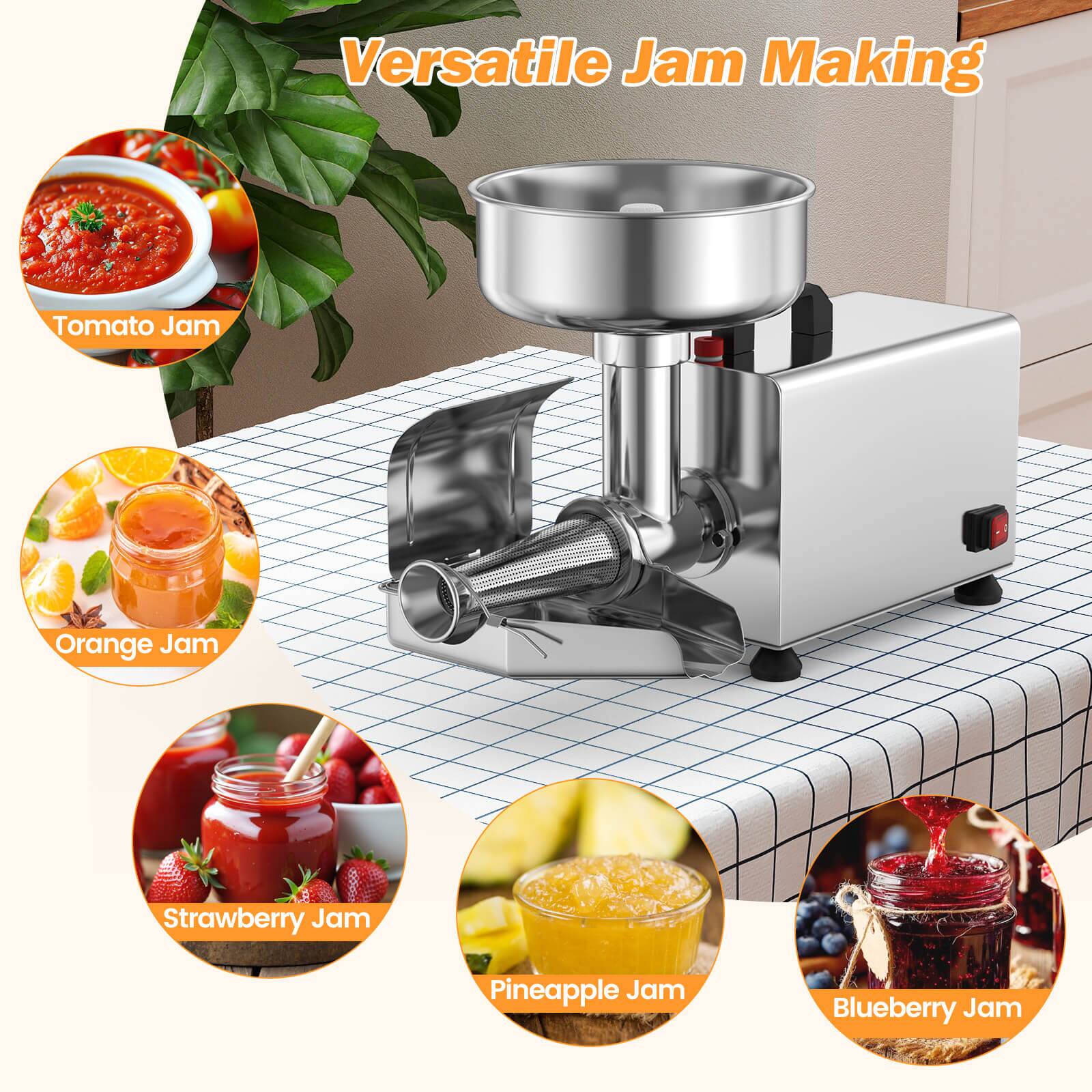 Versatile Jam Making  
- Tomato Jam  
- Orange Jam  
- Strawberry Jam  
- Pineapple Jam  
- Blueberry Jam