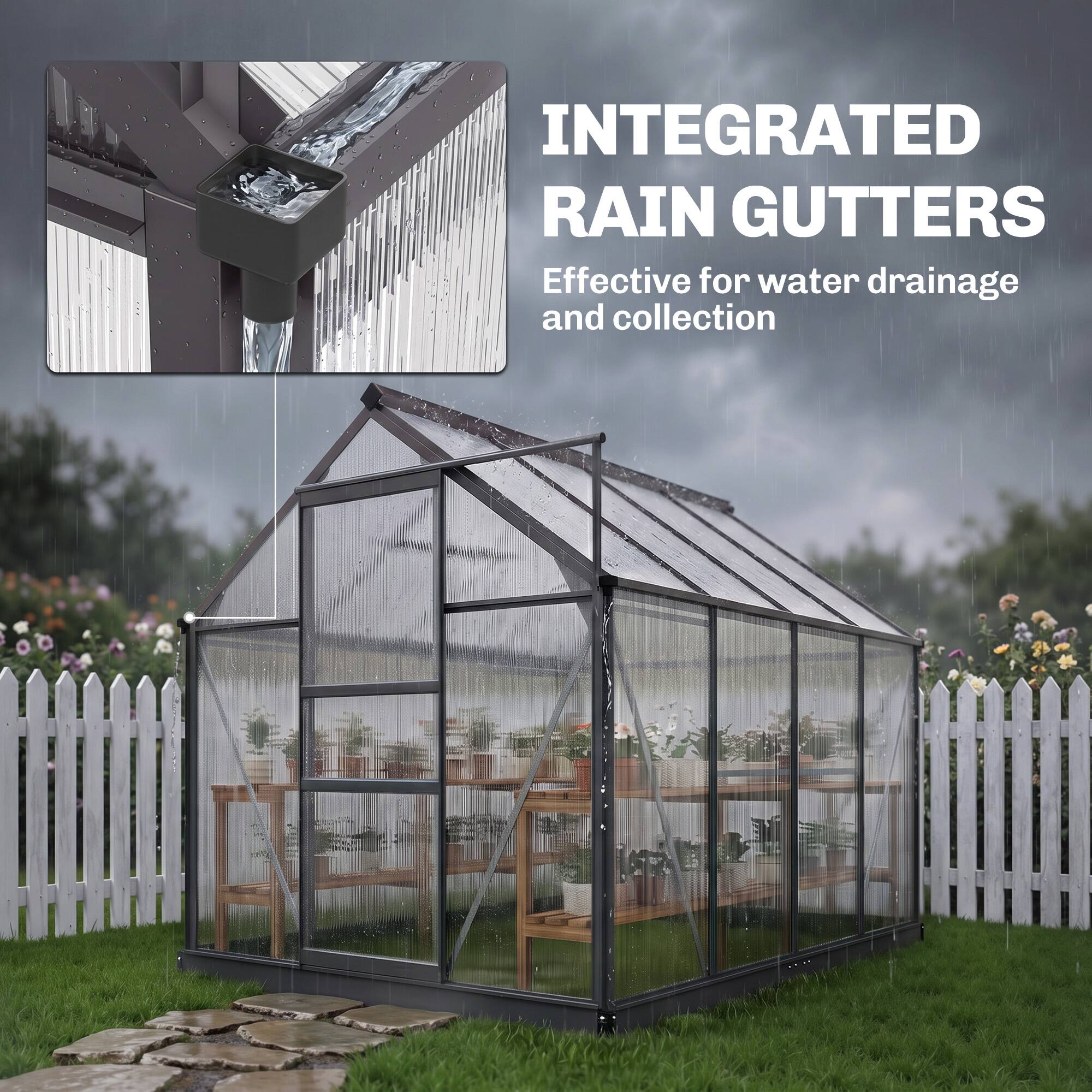 INTEGRATED RAIN GUTTERS  
Effective for water drainage and collection