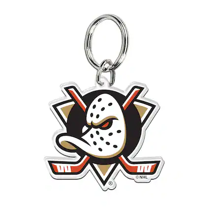 Front. WinCraft - Anaheim Ducks Premium Acrylic Core Key Ring - Multicolor.
