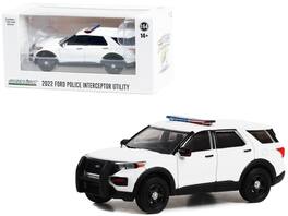 2022 Ford Police Interceptor Utility White w/ Light Bar Hot Pursuit Hobby Exclusive 1/64 Diecast Greenlight - Multicolor
