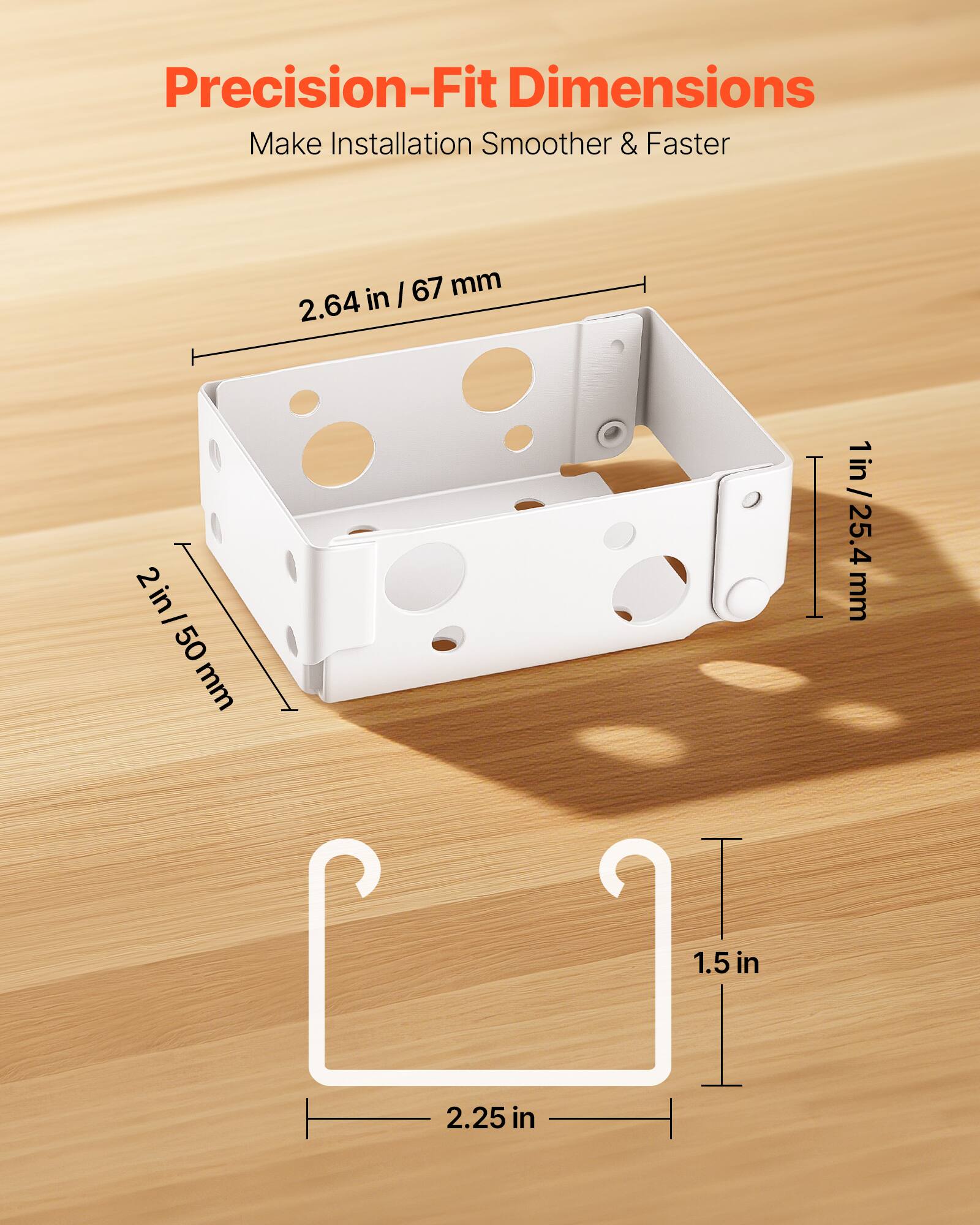 Precision-Fit Dimensions  
Make Installation Smoother & Faster  

- 2.64 in / 67 mm  
- 2 in / 50 mm  
- 1 in / 25.4 mm  
- 2.25 in  
- 1.5 in