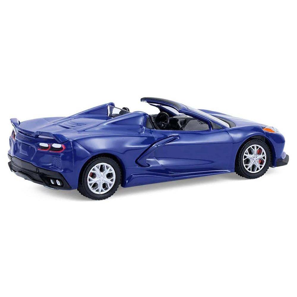 Left. Greenlight - 2021 Chevrolet Corvette Stingray Convertible Elkhart Lake Blue "GreenLight Muscle" Series 30 1/64 - Blue.