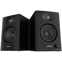 OHAYO - Computer Speakers, 2.0 Stereo,Bluetooth 5.3, 3.5mm AUX and RCA Input Desktop Audio Speaker for PC Laptop Gaming - Black