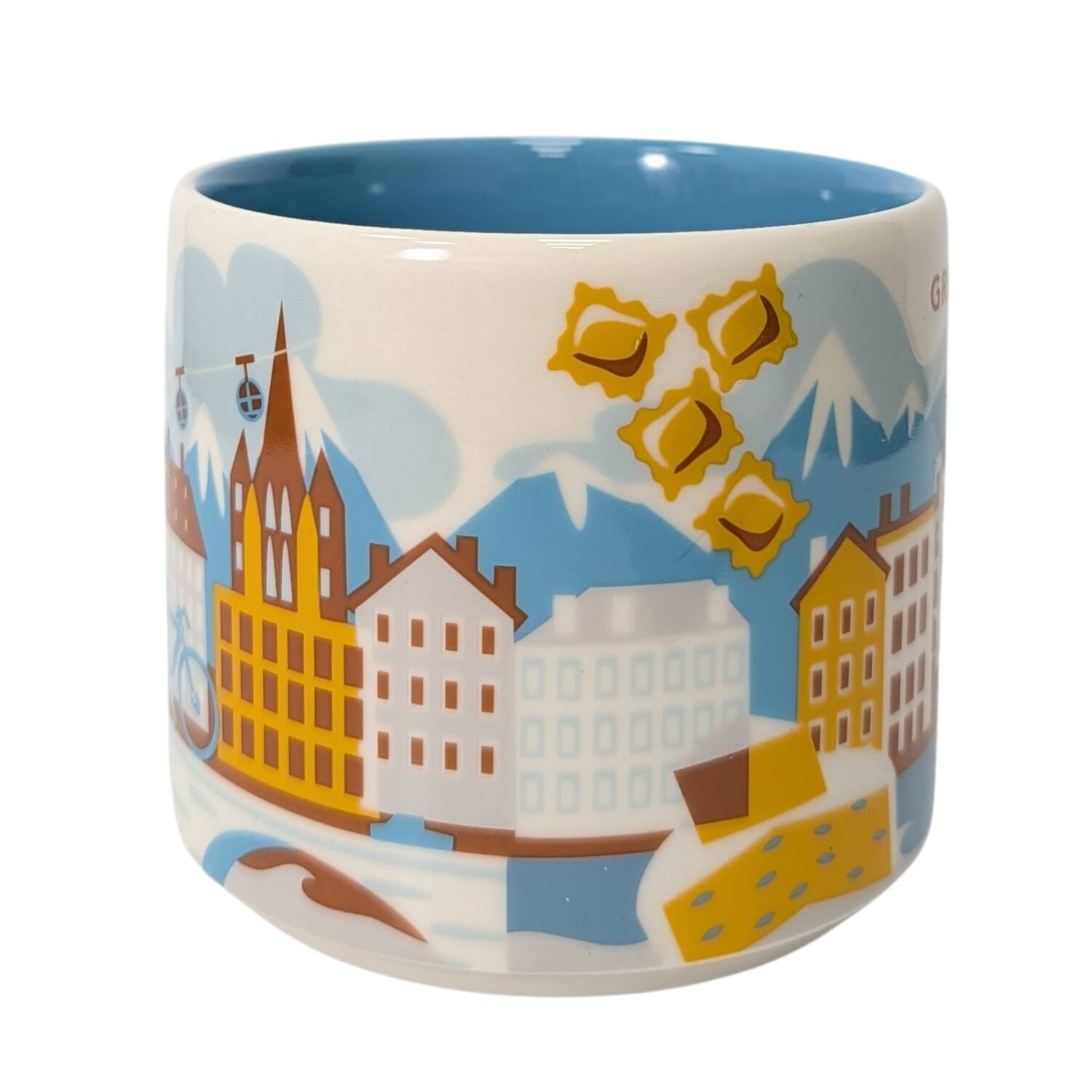 Angle. Starbucks - Starbucks You Are Here Series Grenoble Ceramic Mug, 14 Oz - Blue.