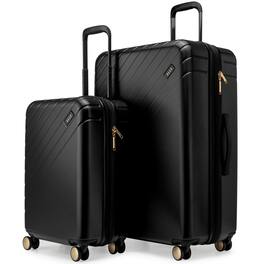 Elle - Louvre 2 Piece Expandable Polycarbonate Spinner Luggage Set - Black