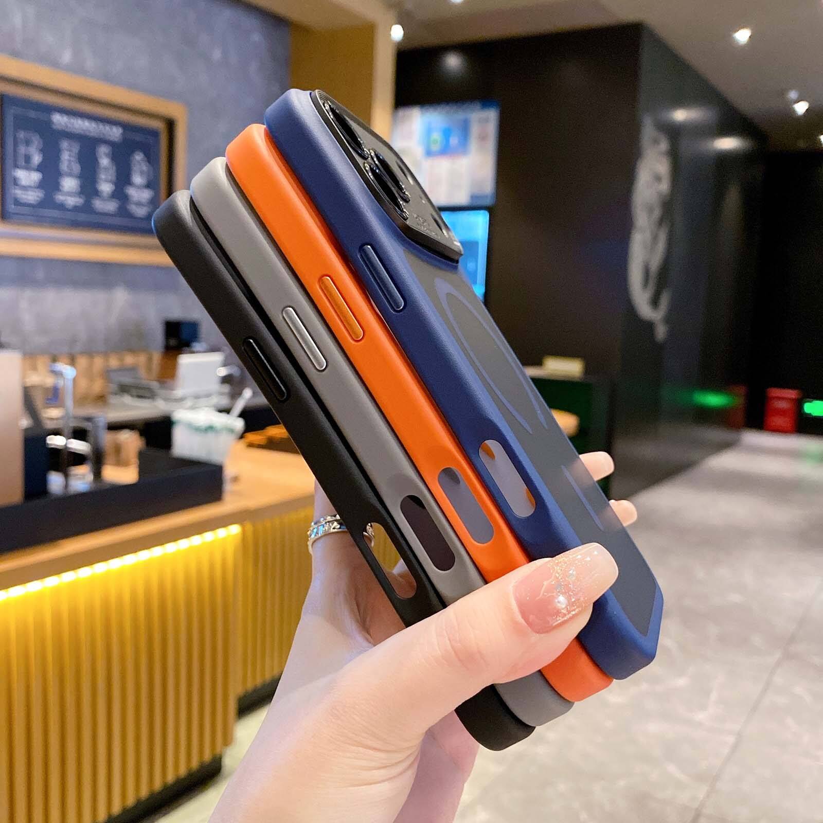 Alt View 5. Dteck - for Apple iPhone 17 Pro Matte Magnetic Case,Shockproof PC TPU Wireless Charging Cover with Removable Lens Cover - Black.
