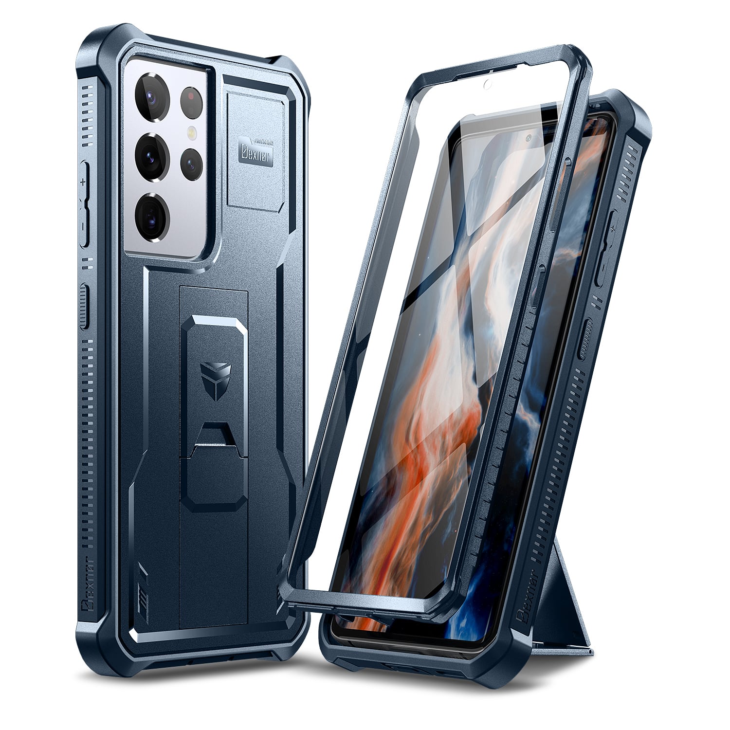 dexnor - for Galaxy S21 Ultra Case, [Built in Screen Protector and Kickstand] Military Grade Protection - Navy Blue price history on PriceWatchPro