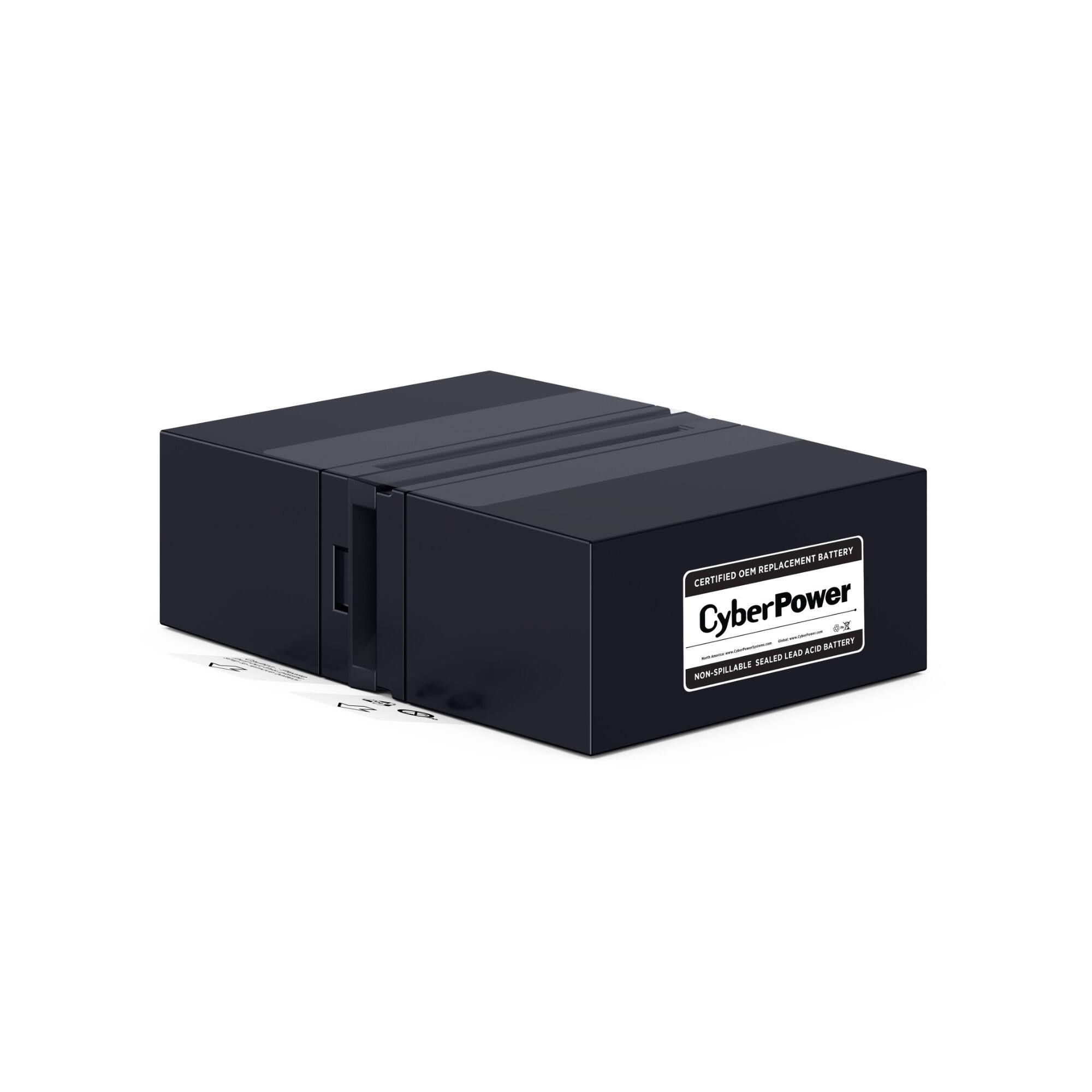 with e  
PLACEMENT BATTERY OEM REPL CERTIFIED  
CyberPower Power H  
ACID BATTERY SEALED LEAD NON-SPILLABLE
