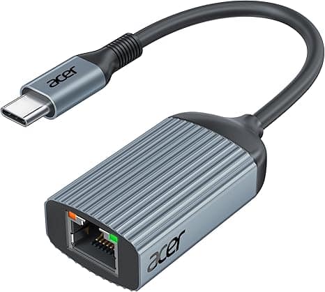 Acer - USB C to Ethernet Adapter, Plug and Play RJ45 to Type C Network Dongle(Thunderbolt 3/4 Compatible)