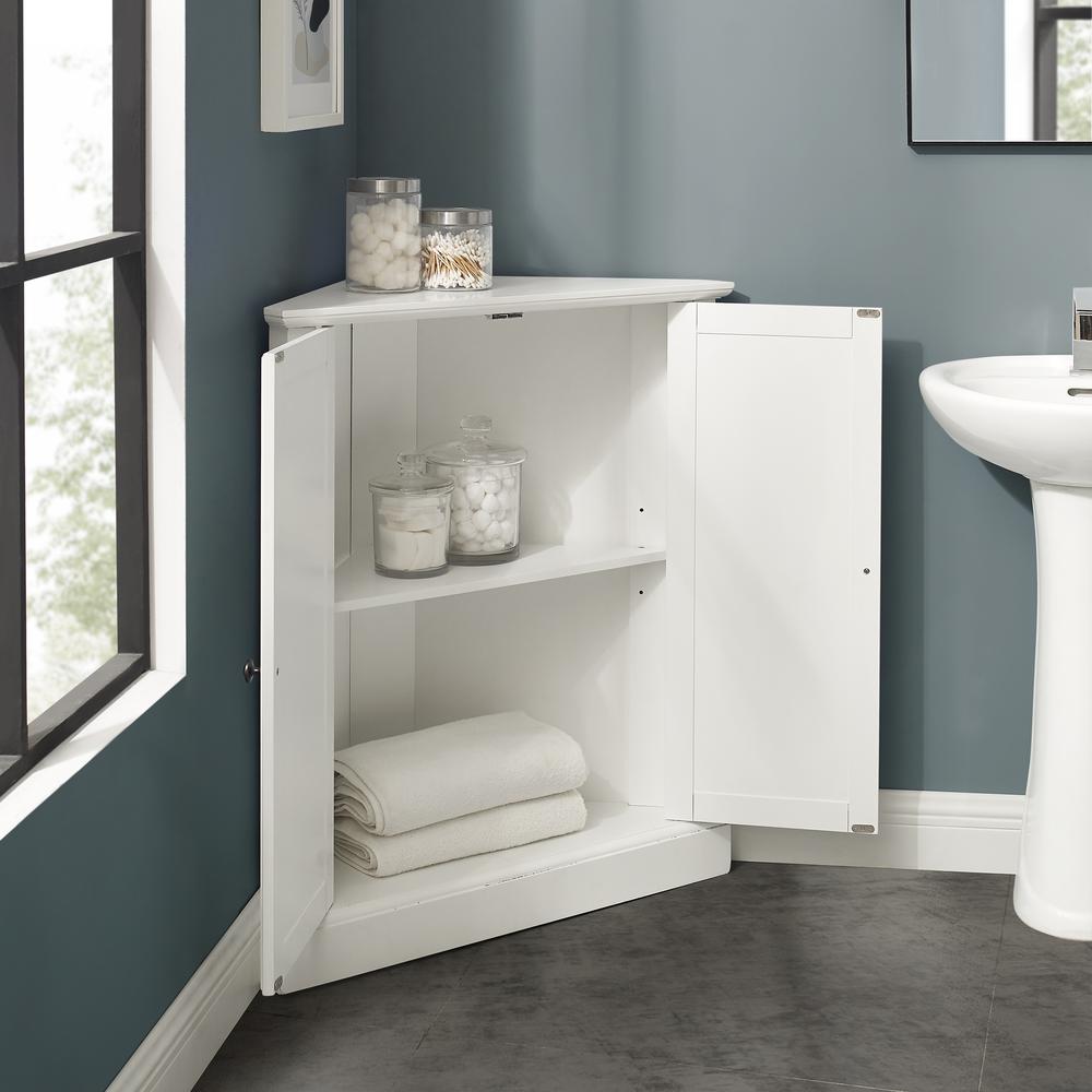 Alt View 9. Crosley Furniture - Shoreline Stackable Corner Kitchen Storage Pantry - White.