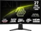 The text on the image reads: "Unite 27 FHD 1920 x 1080 1500R A5 MSI Arsenal Gaming msi Rapid HDR Curved 1m 280 Hz 05 ms GTG Gaming VA Ready msi".