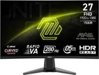 MSI - MAG 276CXF 27" Curved 280Hz 0.5ms Adaptive Sync Gaming Monitor with HDR ready (DisplayPort,HDMI) - Metallic Black - Front_Zoom