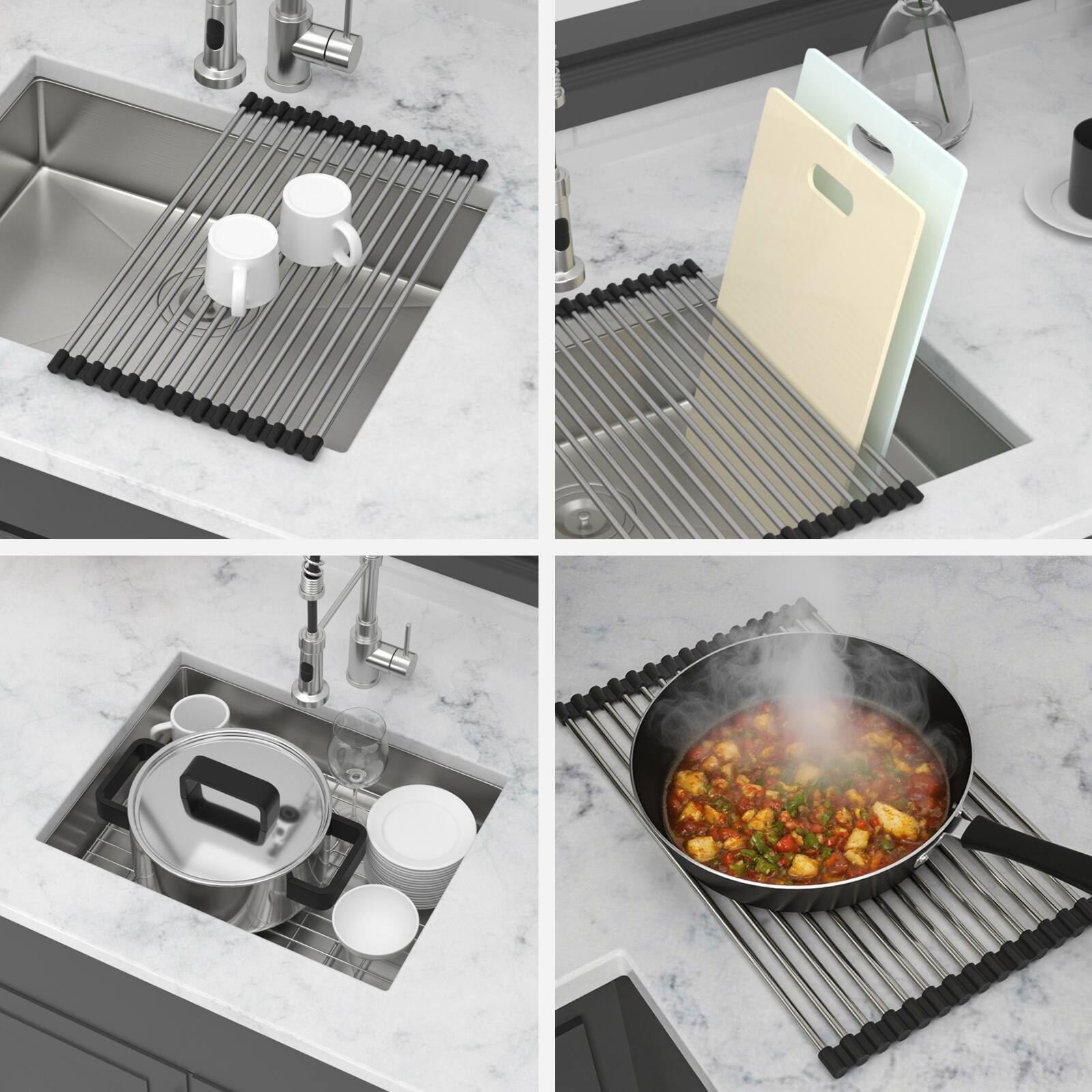 Alt View 1. Siljoy - ADA-COMPLIANT Kitchen Sink 23" Undermount Sink 5.5" Low Depth Single Bowl 16 Gauge Stainless Steel Handmade Basin - Brushed Nickel.