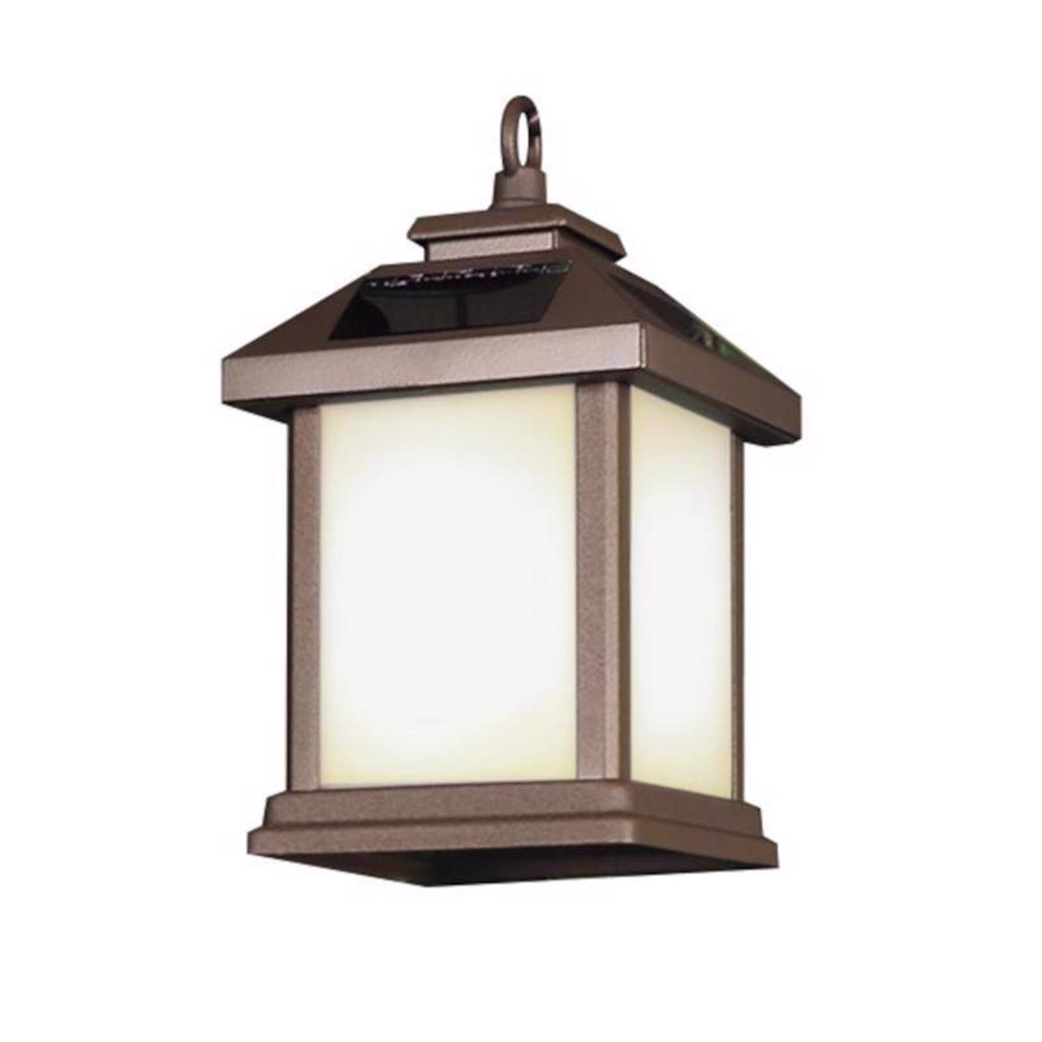 Angle. FEIT ELECTRIC - Feit OneSync 4 in. Solar Power Metal Square Bronze Hanging Pathway Light.