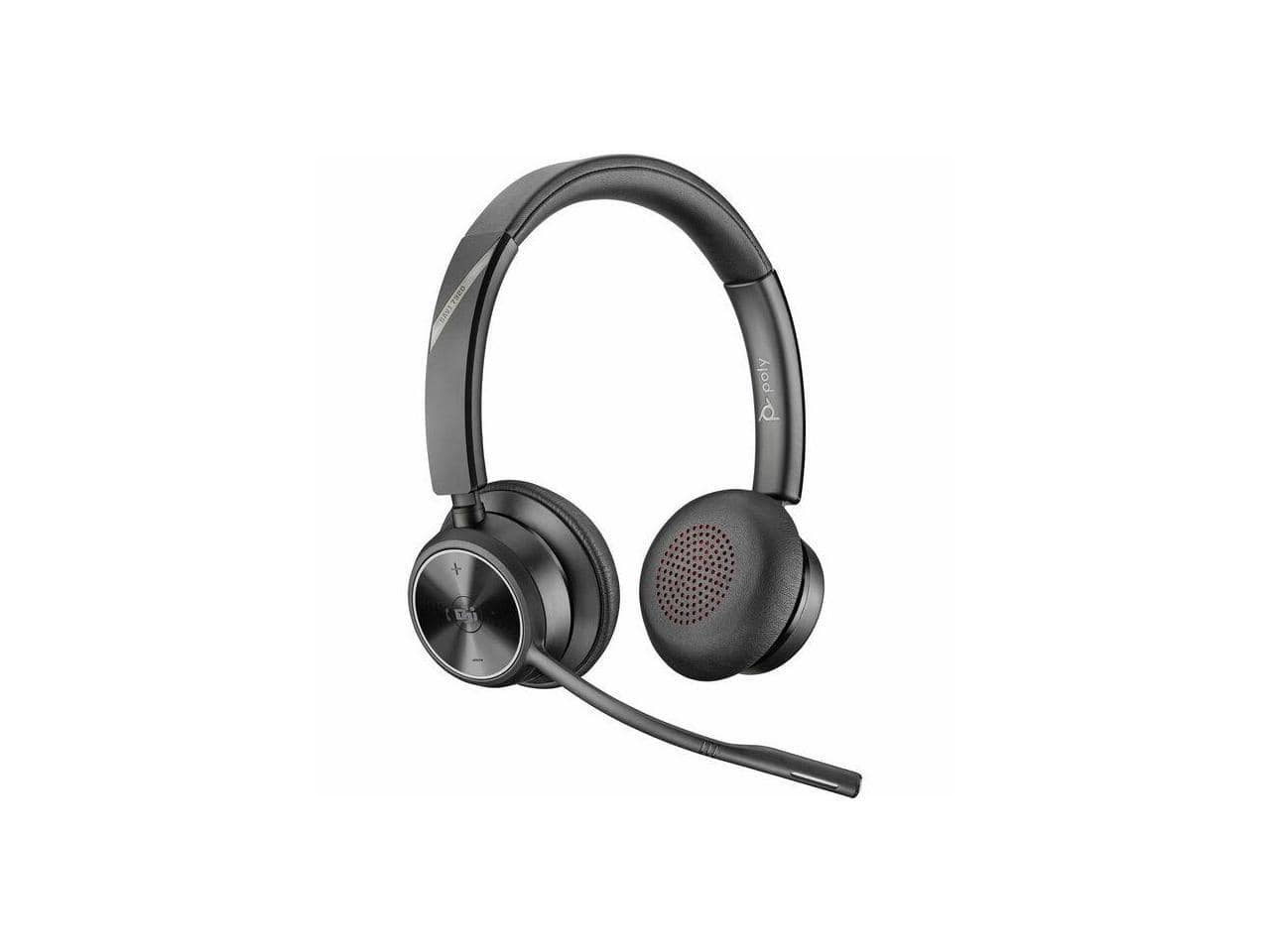 HP - Poly Savi 7300 Office 7320 Stereo Wireless Headset - DECT 6.0, 590 ft, Noise Cancelling - Black