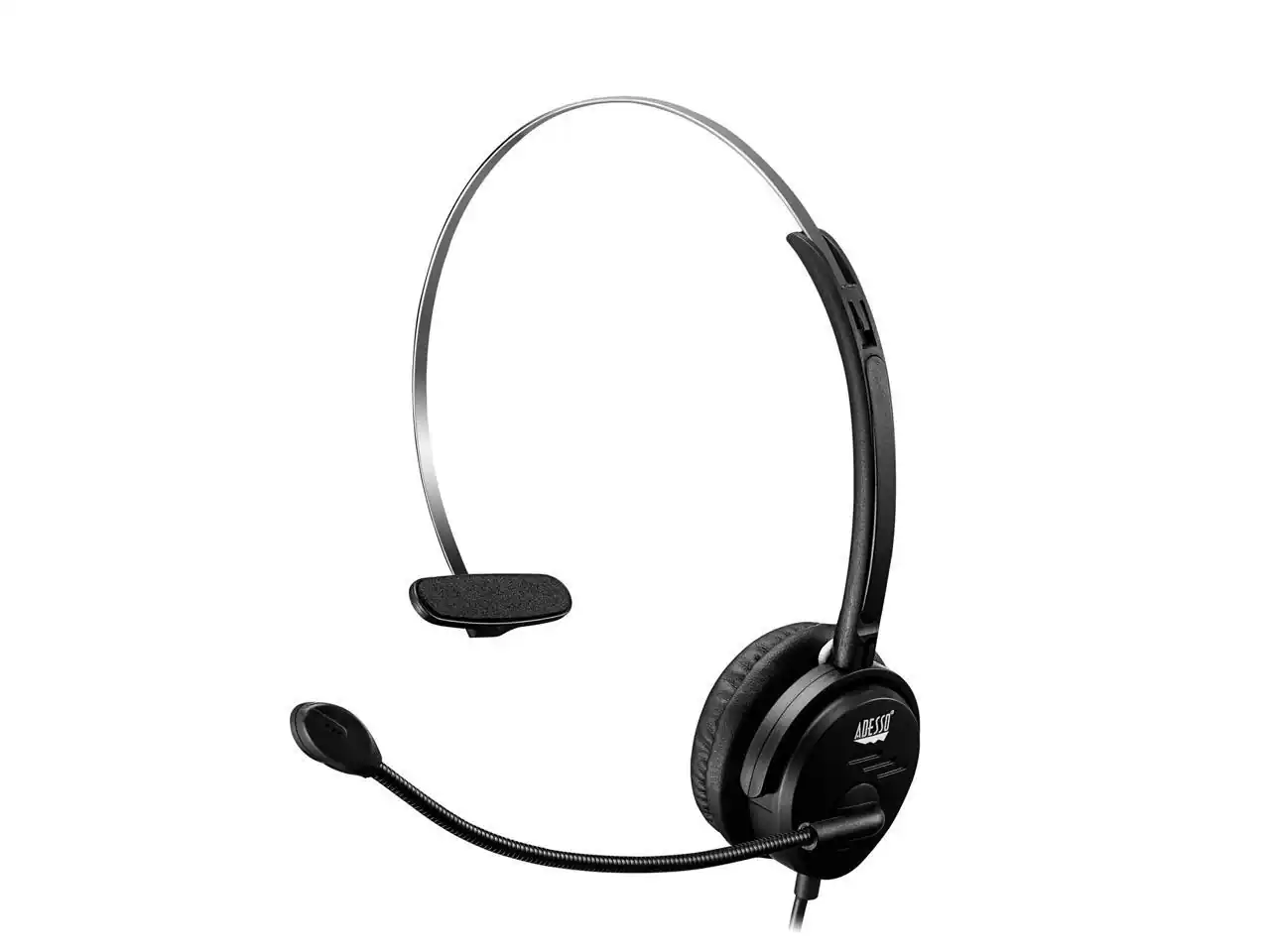 Alt View 9. Adesso - Adesso Xtream P1 USB Wired Multimedia Headset with Microphone Monaural Over the Head Black XTREAMP1 - Black.