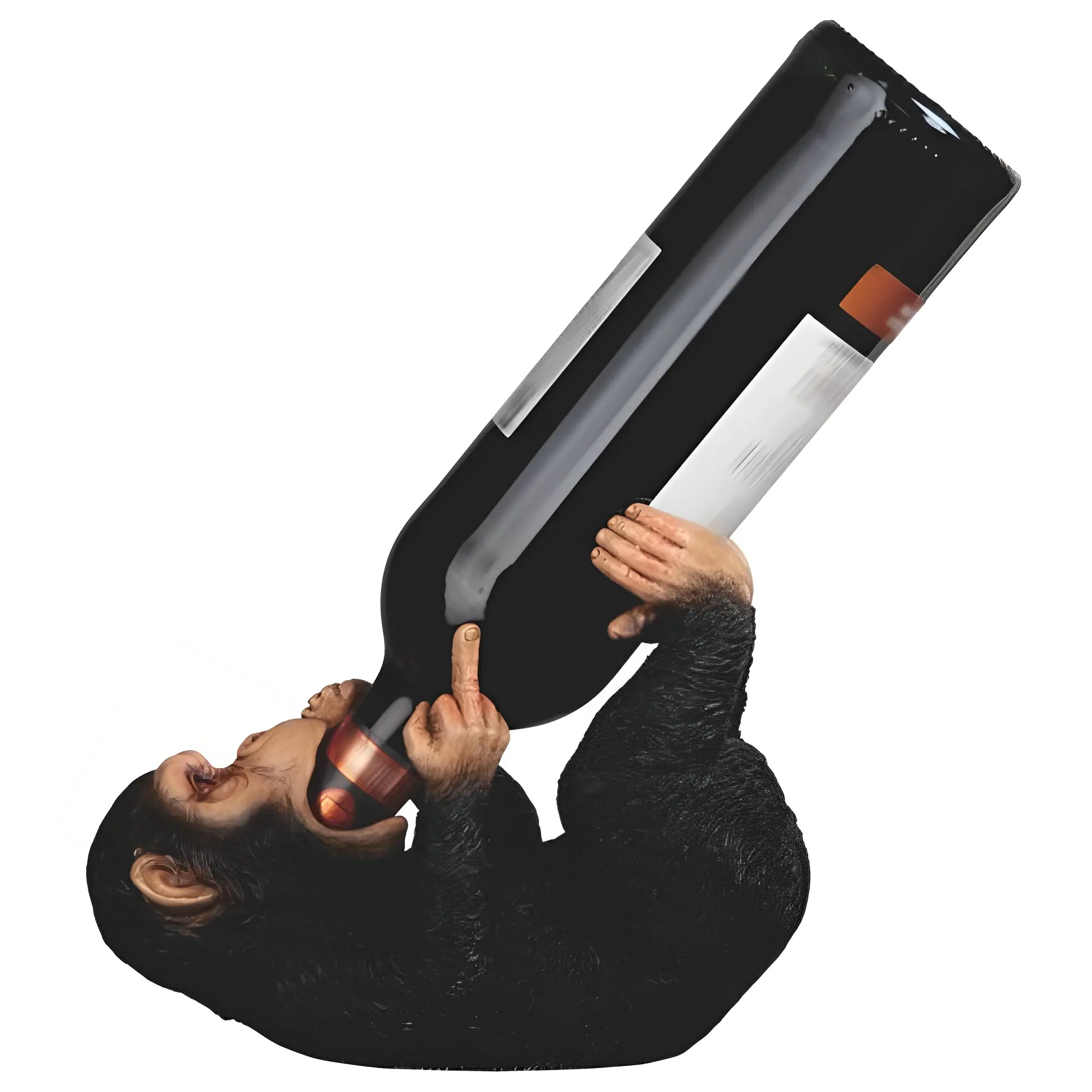 Front. FC Design - FC Design 8.5"W Chimpanzee Wine Holder Dining Room Figurine - Multicolor.