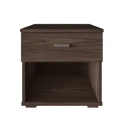 Front. Boyd Sleep - Boyd Sleep Novara Low Profile One Drawer Nightstand - Walnut.