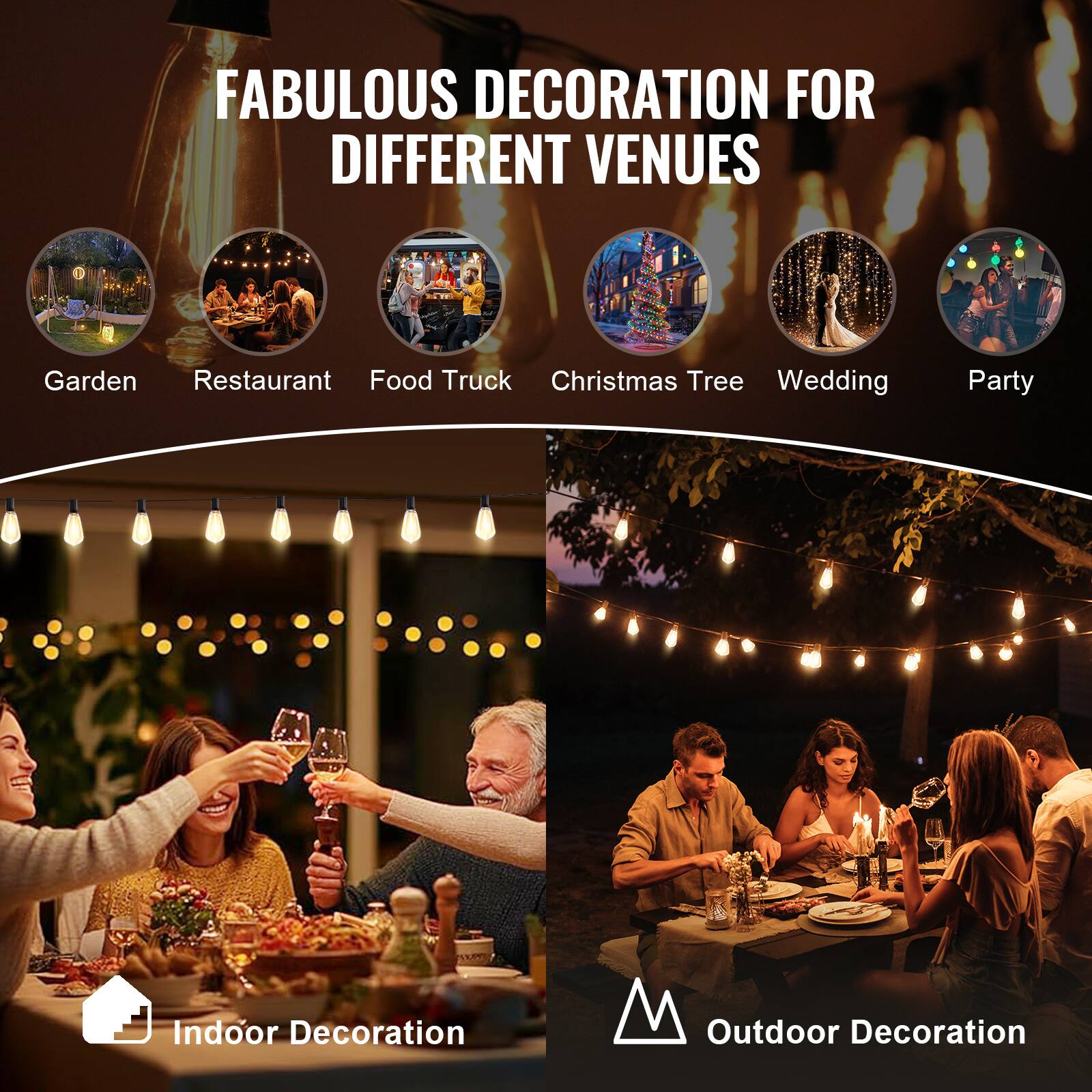 FABULOUS DECORATION FOR DIFFERENT VENUES

- Garden
- Restaurant
- Food Truck
- Christmas Tree
- Wedding
- Party

Indoor Decoration

Outdoor Decoration