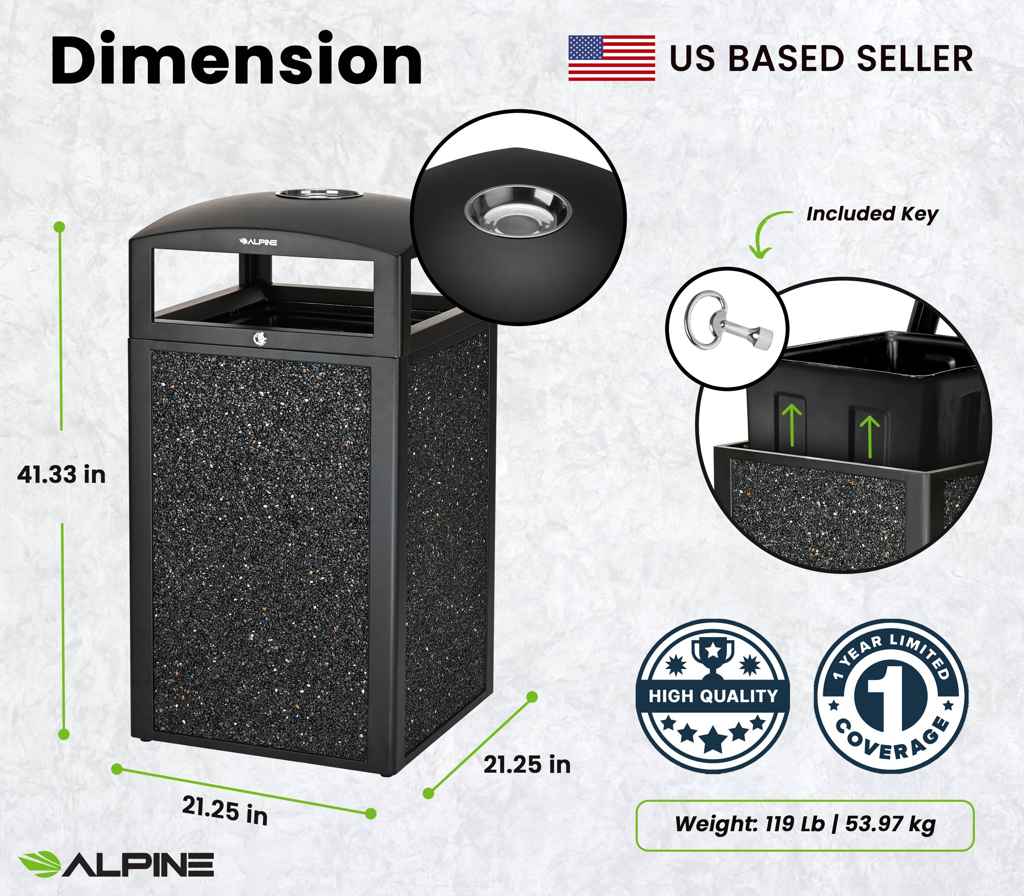 Dimension, US BASED SELLER, Included Key, 41.33 in, 21.25 in, ALPINE, 21.25 in, YEAR LIMITED, HIGH QUALITY, 1 COVERAGE, Weight: 119 Lb | 53.97 kg