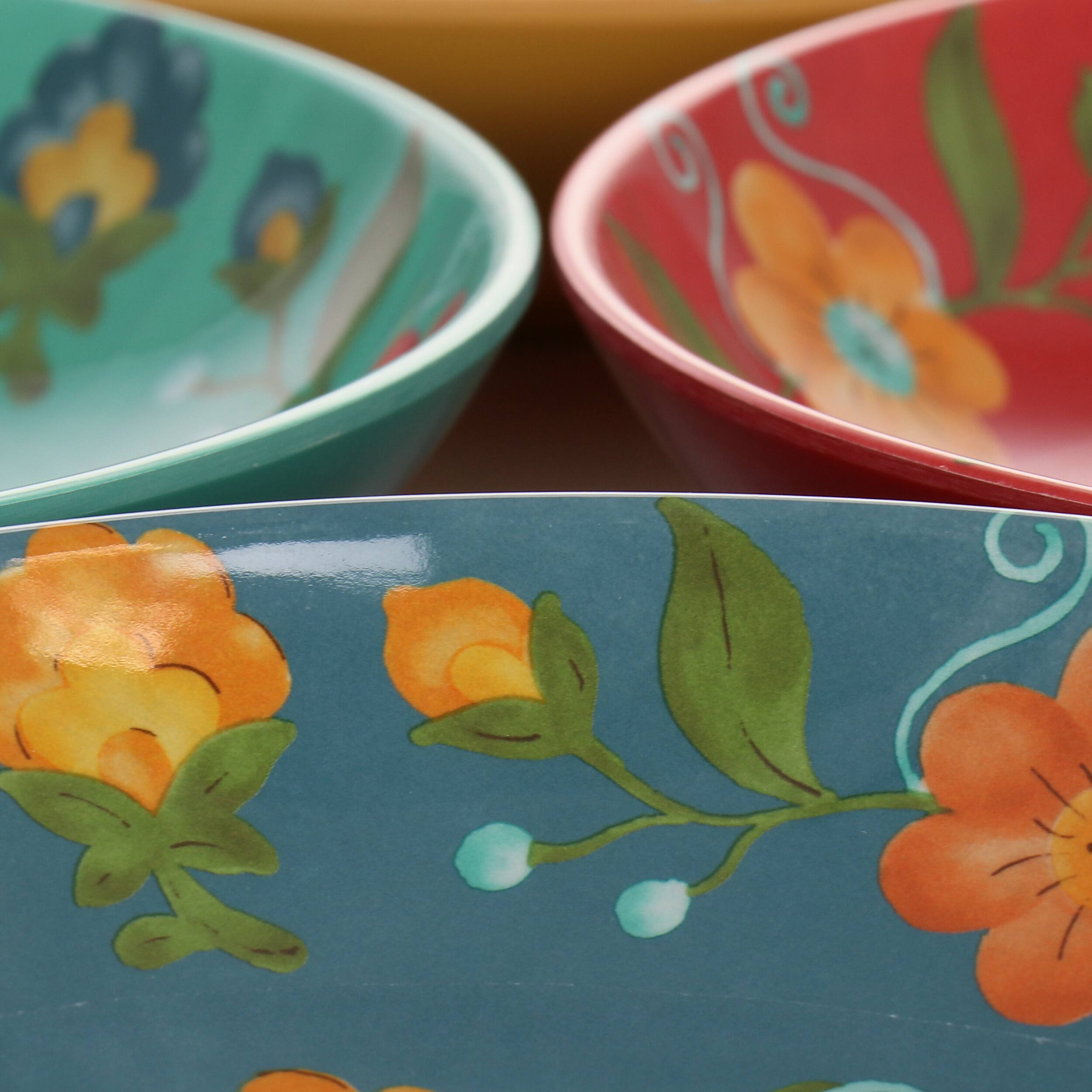 Alt View 5. Laurie Gates - Laurie Gates California Designs Elena Amour 16 Piece Floral Round Melamine Dinnerware Set - Assorted.