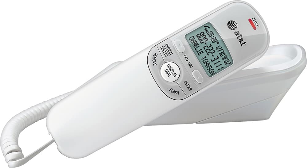 Angle. AT&T - TR1909 Trimline Corded Phone - White.