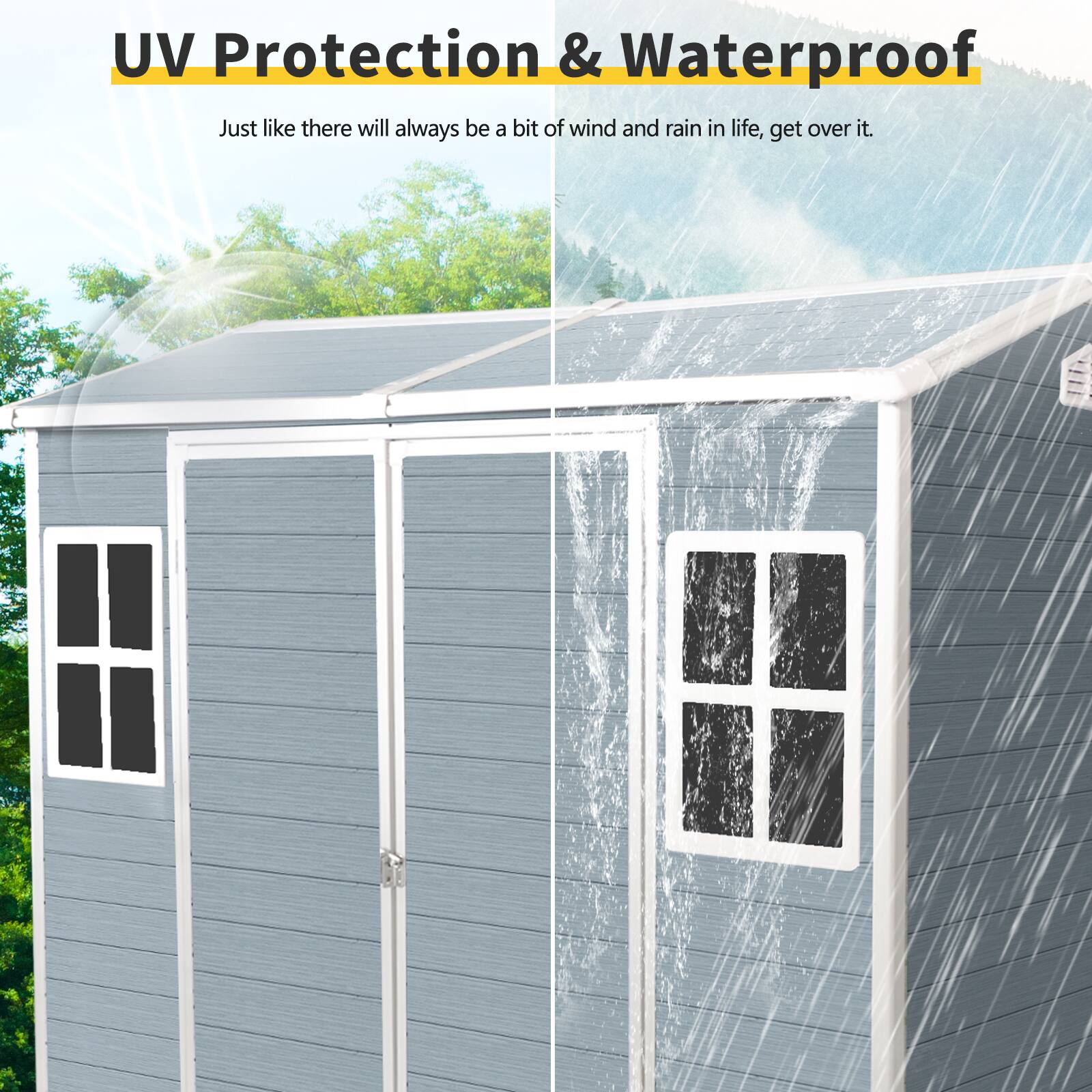 UV Protection & Waterproof

Just like there will always be a bit of wind and rain in life, get over it.