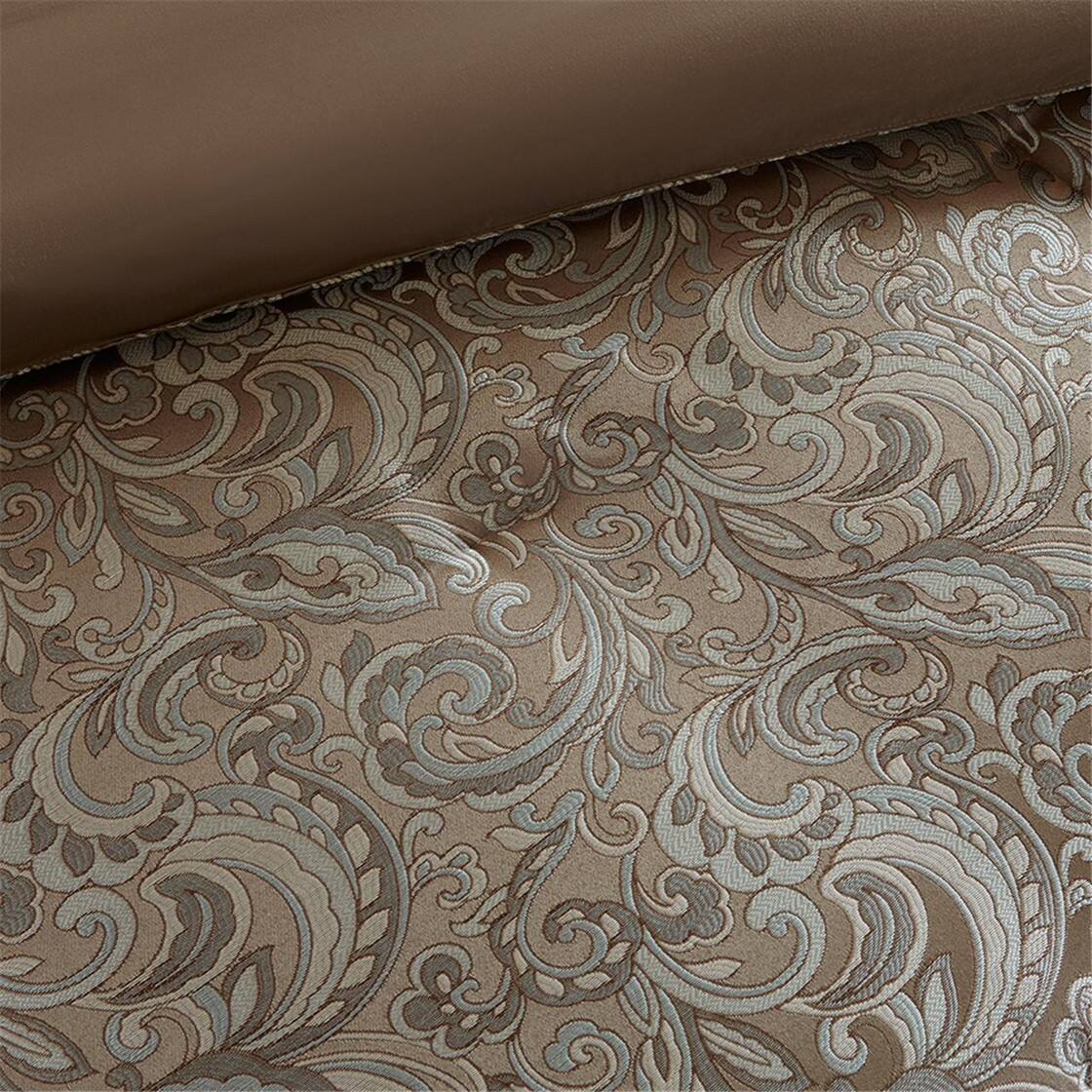 Alt View 5. Gracie Mills - Gracie Mills Pruitt 24-Piece Jacquard Paisley Room-in-a-Bag Set - Blue.