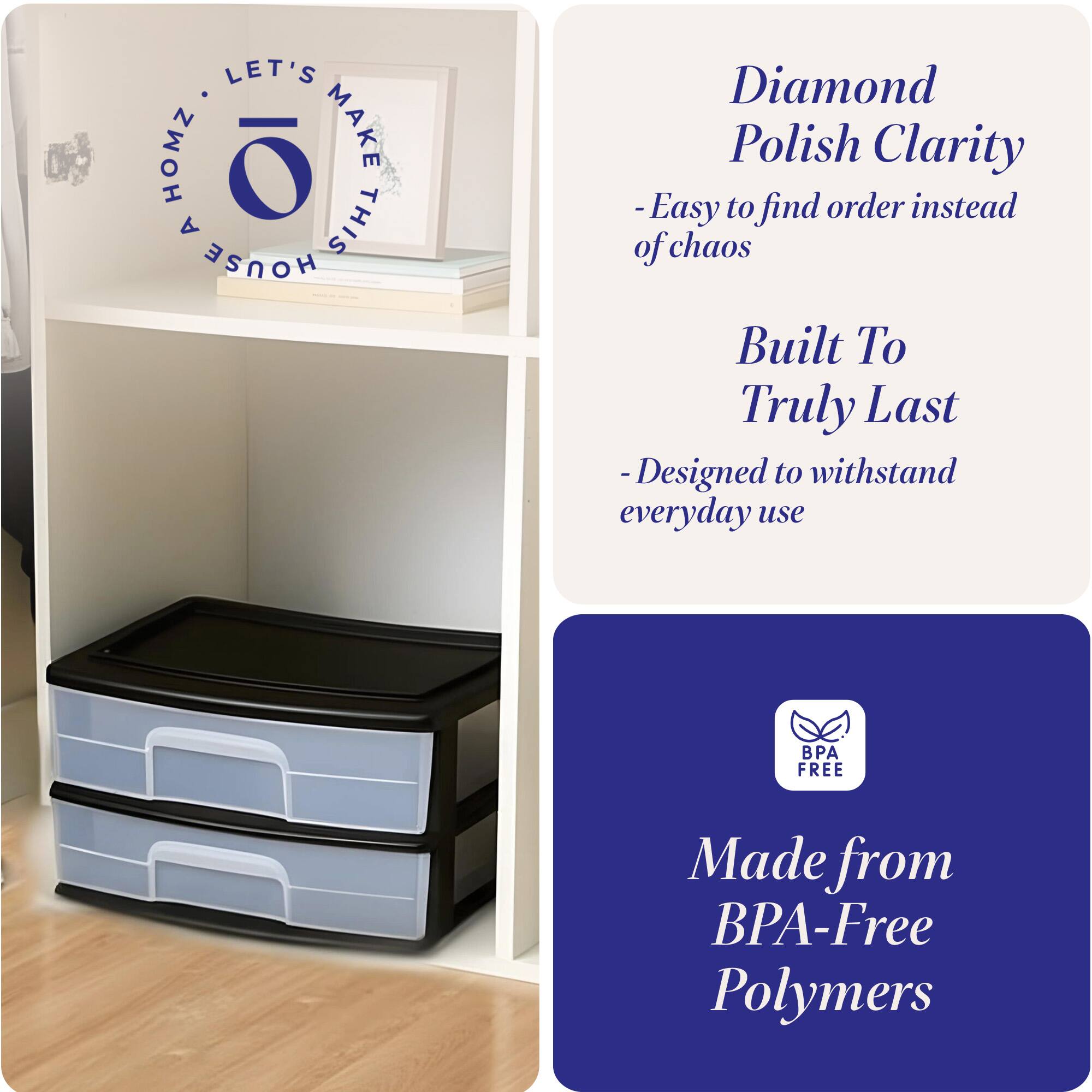 LET'S MAKE THIS HOUSE A HOME

Diamond Polish Clarity
- Easy to find order instead of chaos

Built To Truly Last
- Designed to withstand everyday use

Made from BPA-Free Polymers