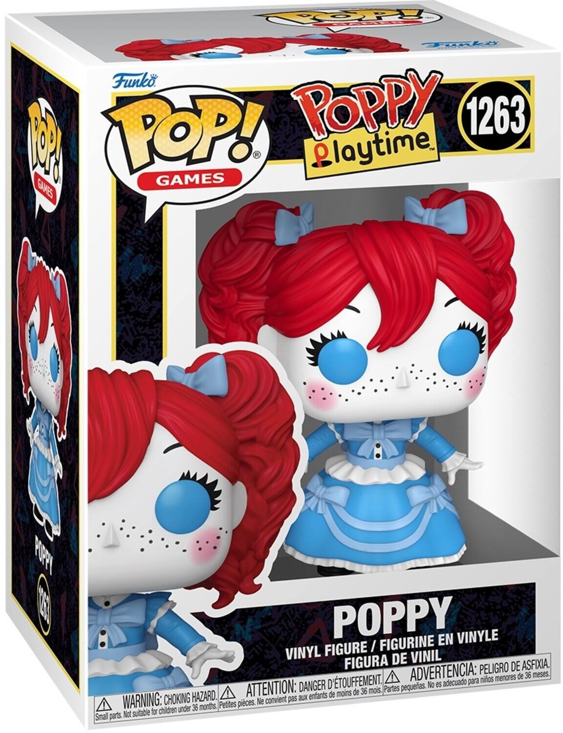 Funko POP! GAMES  
POPPY Playtime  
1263  

VINYL FIGURE / FIGURINE EN VINYLE / FIGURA DE VINIL  

WARNING: CHOKING HAZARD. Small parts. Not suitable for children under 36 months.  
ADVERTENCIA: PELO D'ETOUFFEMENT. Petites pièces. Ne convient pas aux enfants de moins de 36 mois.  
DANGER: PELO D'ASFIXIA. Partes pequeñas. No es adecuado para niños menores de 36 meses.