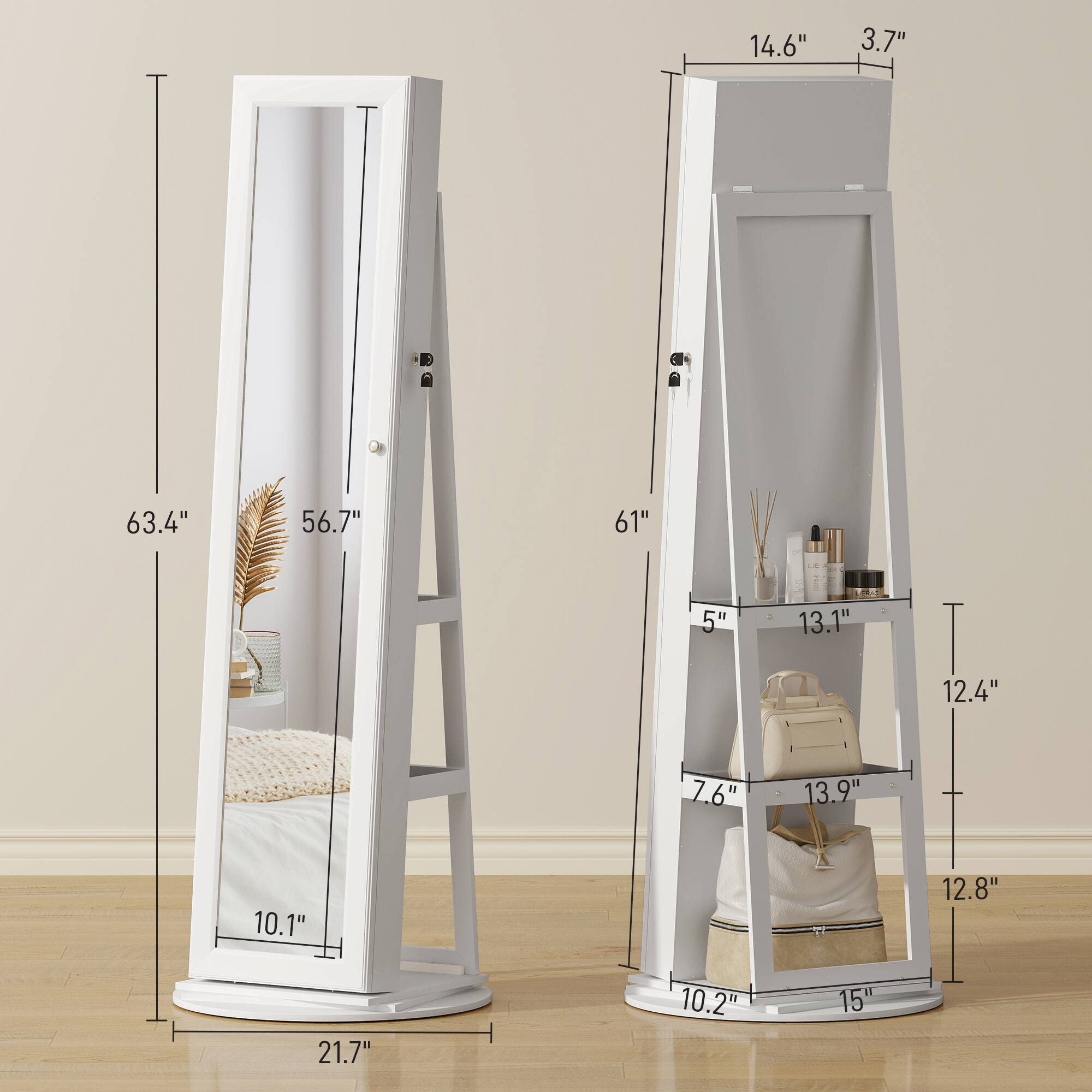 14.6"  
3.7"  
63.4"  
56.7"  
61"  
5"  
13.1"  
12.4"  
7.6"  
13.9"  
10.1"  
12.8"  
21.7"  
10.2"  
15"