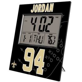 Keyscaper - Cameron Jordan New Orleans Saints Digital Desk & Wall Clock - Multicolor