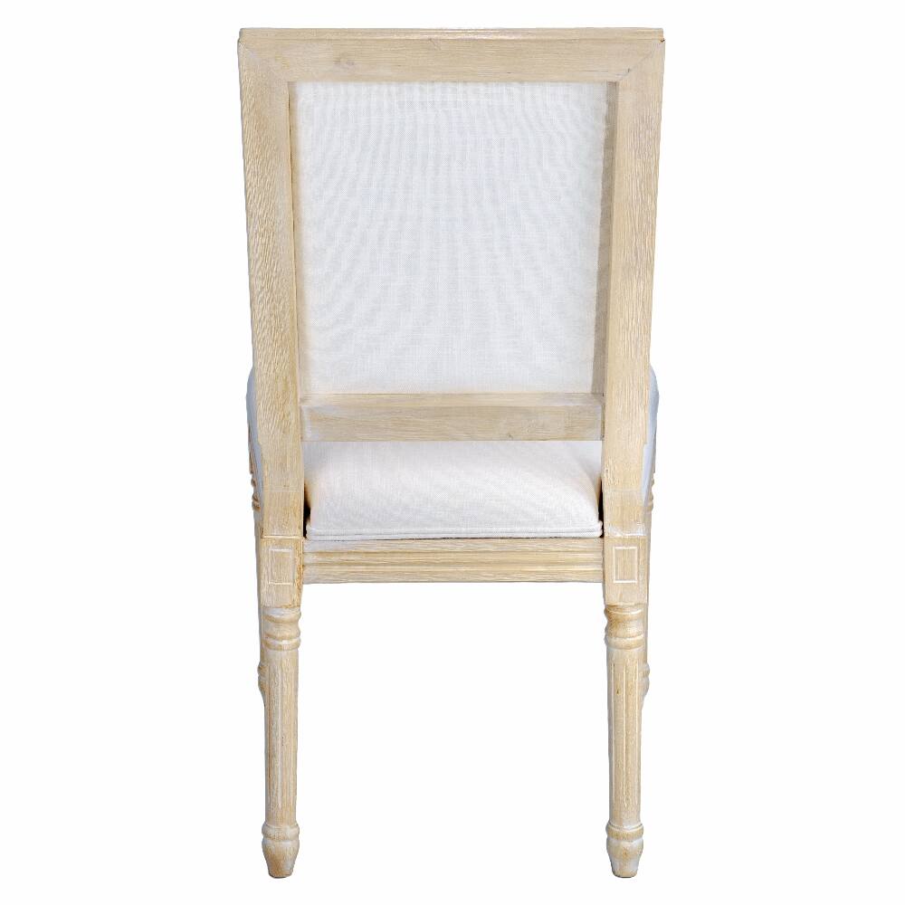 Alt View 1. Loheer - Loheer French Country Dining Chairs Set of 2 Upholstered Square Back Beige Solid Wood - Beige.