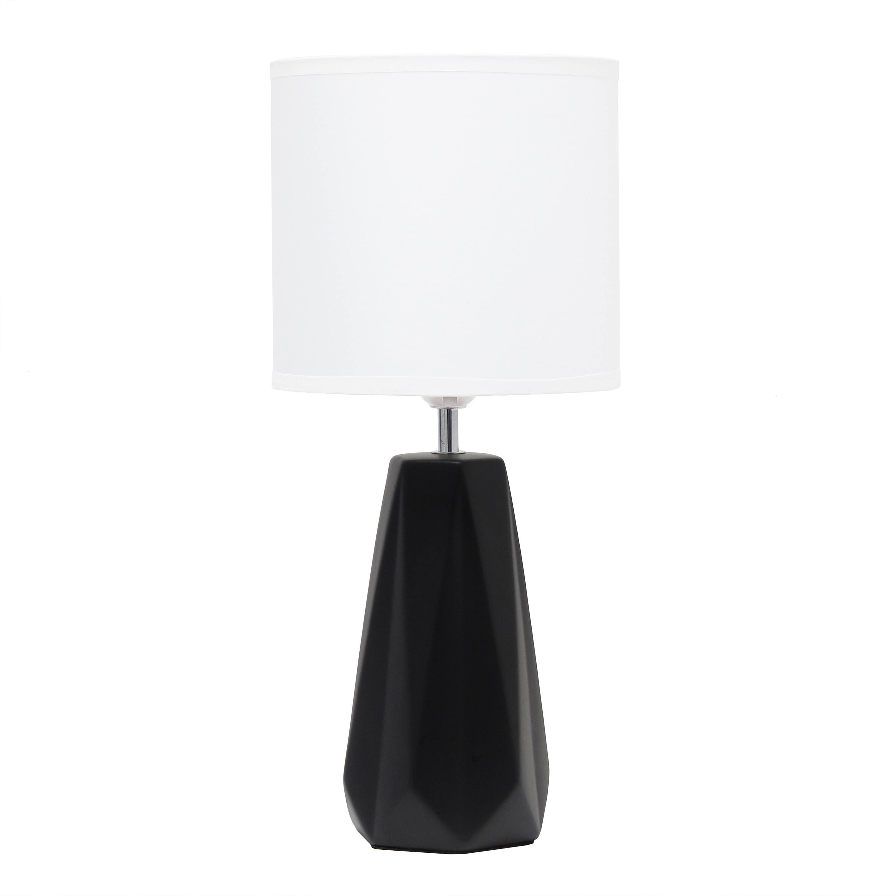 Front. Simple Designs - Ceramic Prism Table Lamp - Black.