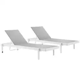 Modway - Charleston Outdoor Aluminum Chaise Lounge Set of 2 - White Gray