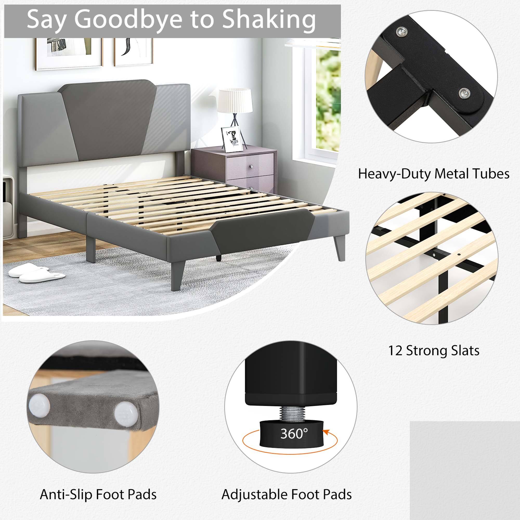 Say Goodbye to Shaking

- Heavy-Duty Metal Tubes
- 12 Strong Slats
- Anti-Slip Foot Pads
- Adjustable Foot Pads (360°)