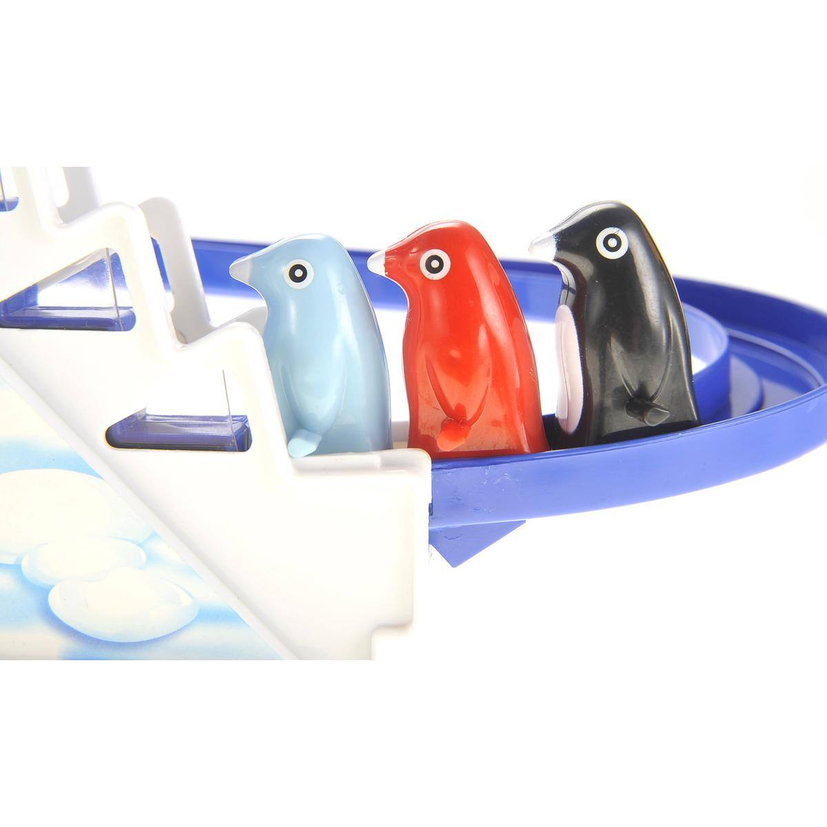 Alt View 3. JuzToys - Penguin Track Set – Musical Playset Toy with Lights, Penguin Climbing and Sliding Race Tracks for Toddlers – Blue - Blue.