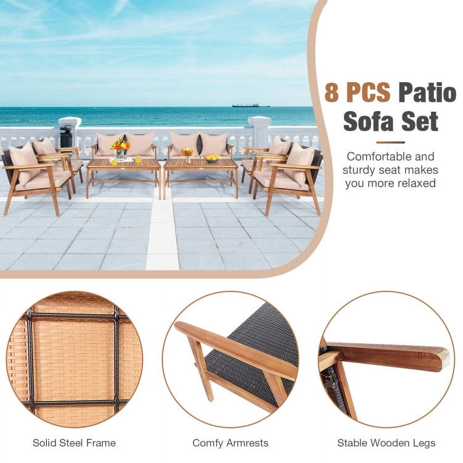 8 PCS Patio Sofa Set

Comfortable and sturdy seat makes you more relaxed

- Solid Steel Frame
- Comfy Armrests
- Stable Wooden Legs