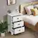 Alt View 13. Costway - End Table Nightstand Bedroom Storage with 3 Drawers & Wood Slide - White.