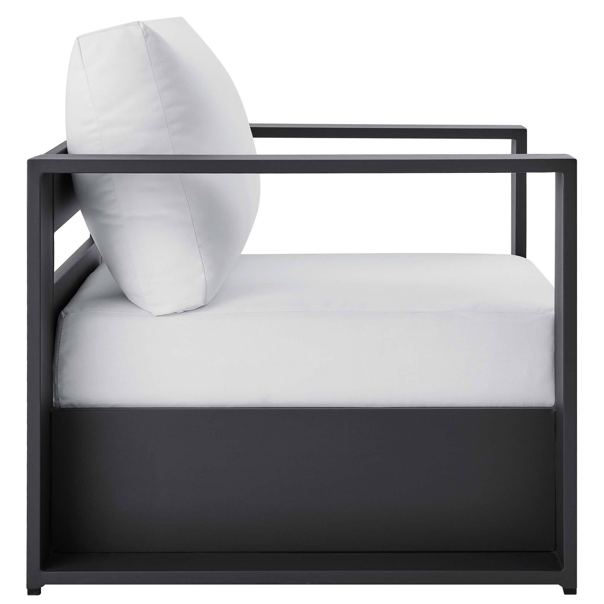 Alt View 3. Modway - Tahoe 2-Piece Outdoor Patio Powder-Coated Aluminum Armchair Set by Modway - Gray White.