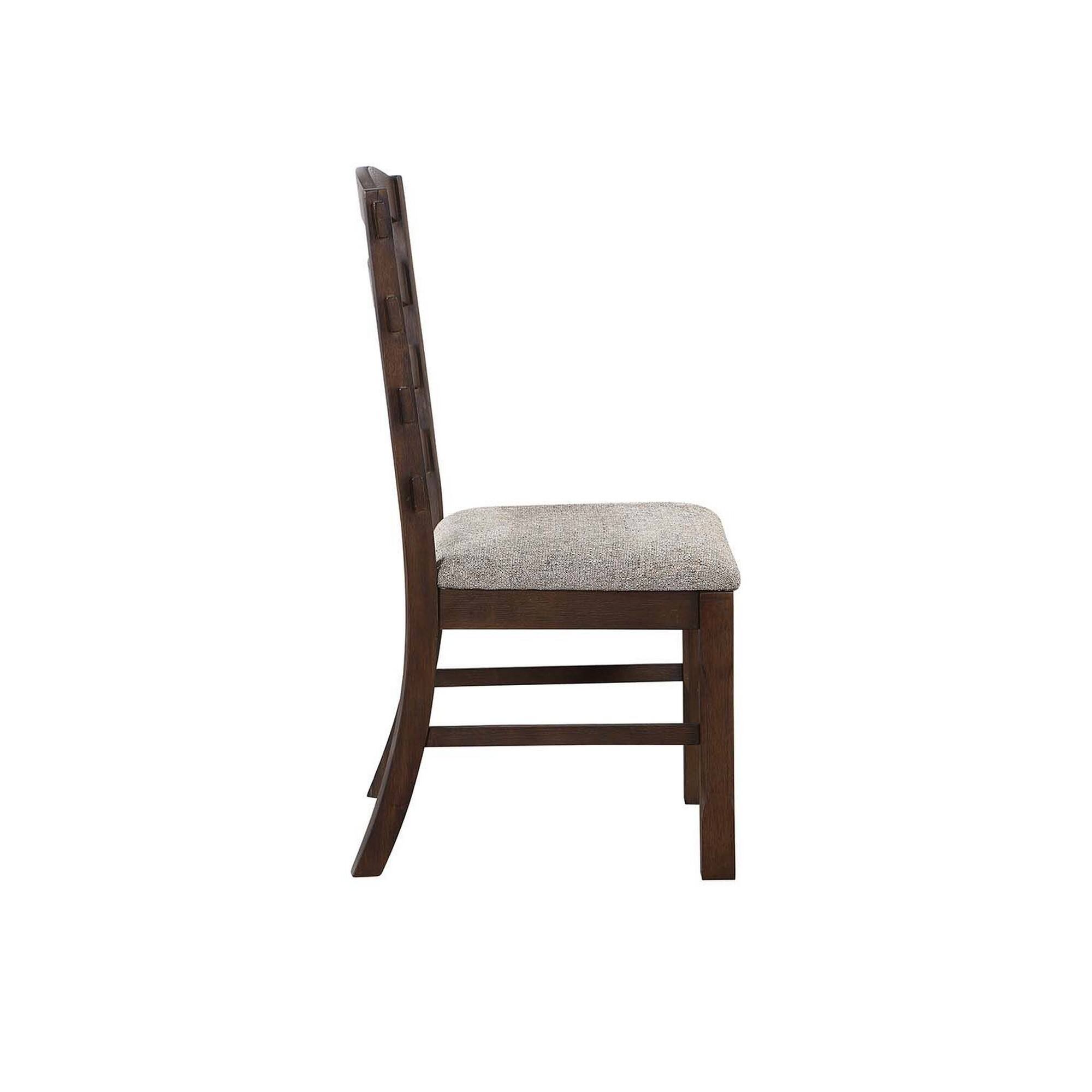 Alt View 2. Manhattan Lane - 19 Inch Solid Wood Dining Chair, Curved Ladderback, Set of 2 - Brown , Gray.