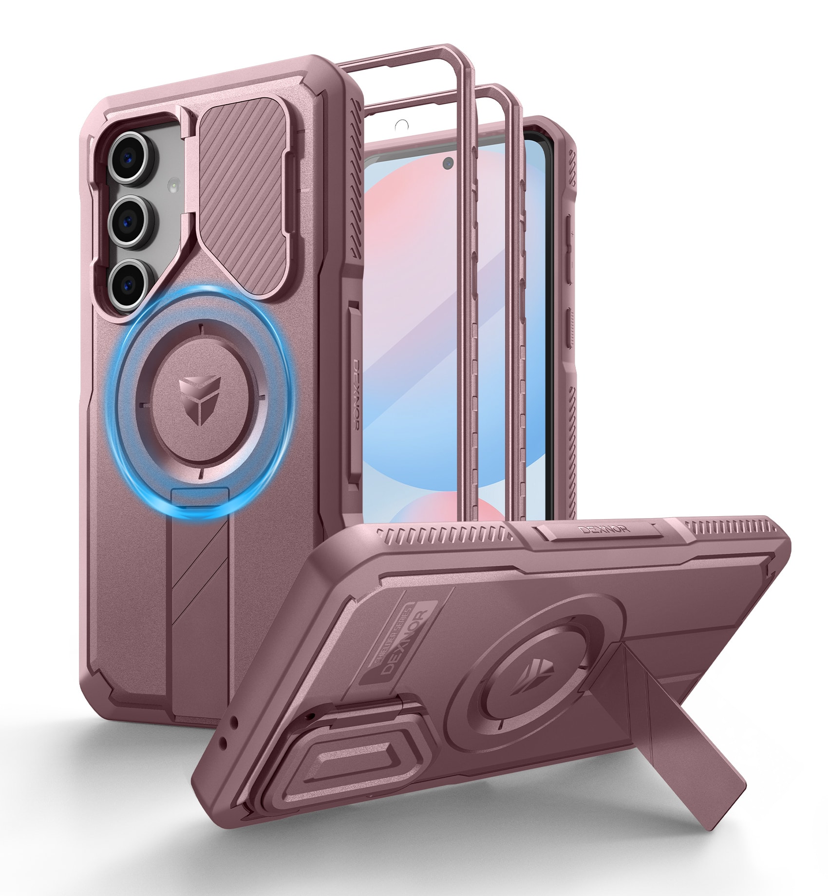 dexnor - for Samsung S24 FE Case with Camera Cover & Adjustable Kickstand & Built-in Screen Protector - Peony Pink price history on PriceWatchPro