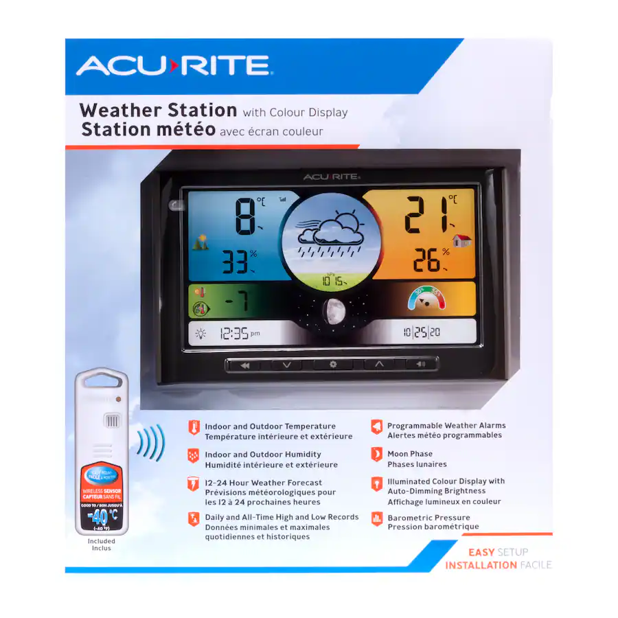 AcuRite Weather Station with Color Display and Wireless Sensor for ...