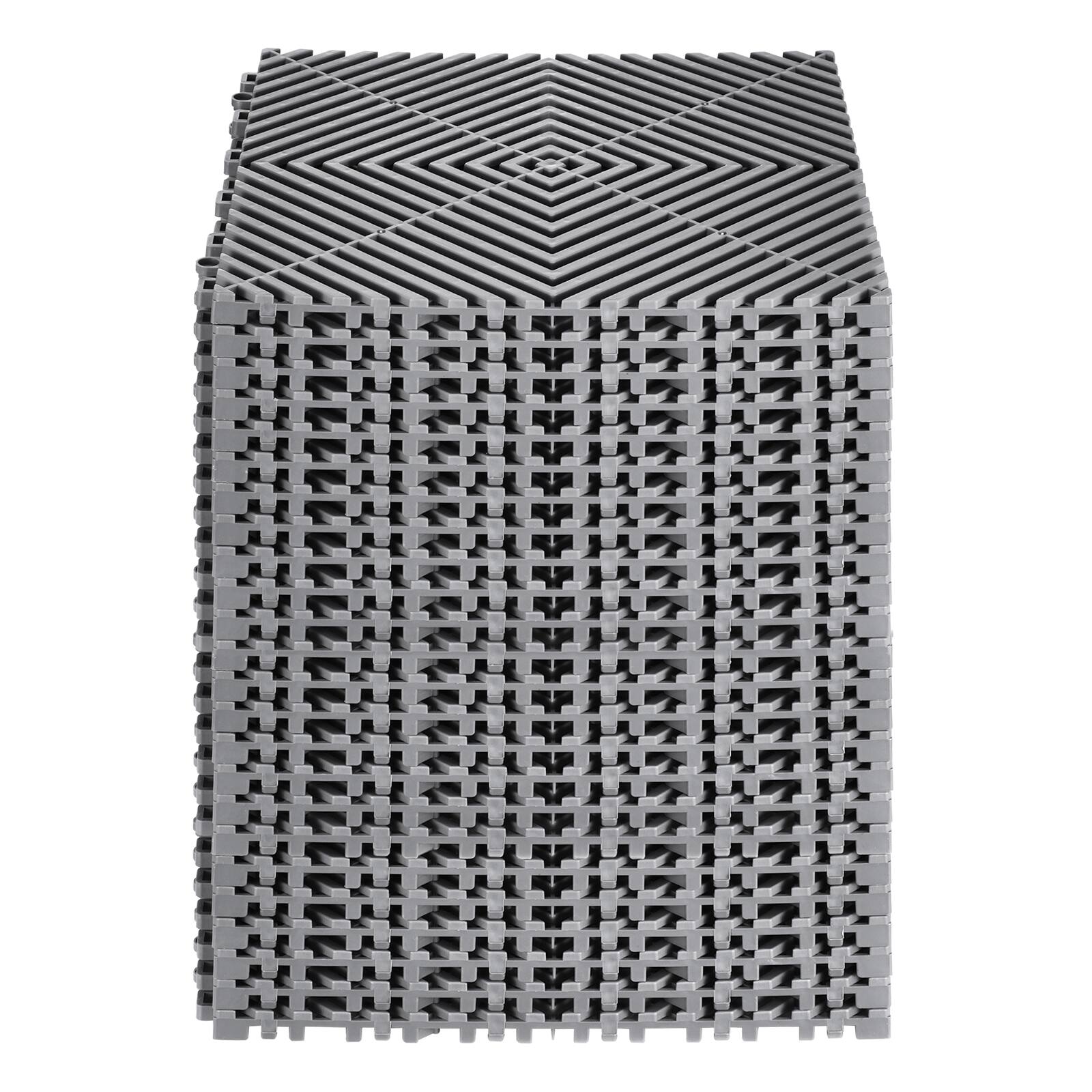 Alt View 5. VEVOR - Interlocking Drainage Mat, 12” x 12” Modular Interlocking Cushion, 24 Pcs Splicing Drainage Mats, Non-Slip Shower Mat - Grey.