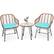 Front. Costway - 3PCS Patio Rattan Bistro Set Table Armchair Garden Cushion - Turquoise.