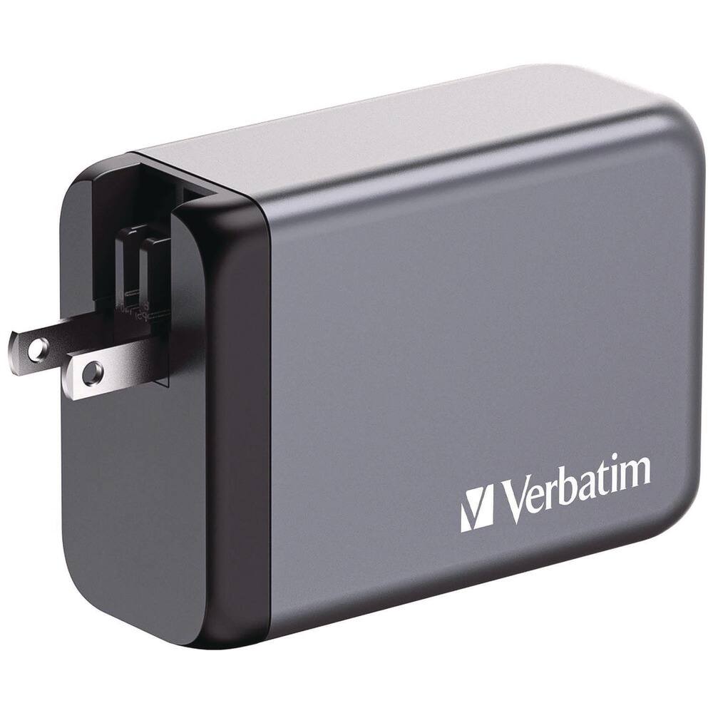 Angle. Verbatim - Verbatim 32205 240 Watts 4-Port GaN Wall Charger - Black/Gray - Black/Gray.
