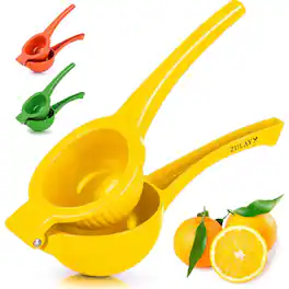 Zulay Kitchen - Premium Quality Metal Orange Squeezer, Citrus Juicer, Manual Press for Extracting the Most Juice Possible - Yellow
