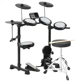 Winado - Electric Drum Set with Mesh Drum, Cymbals,Adjustable Throne,Sticks, Pedal