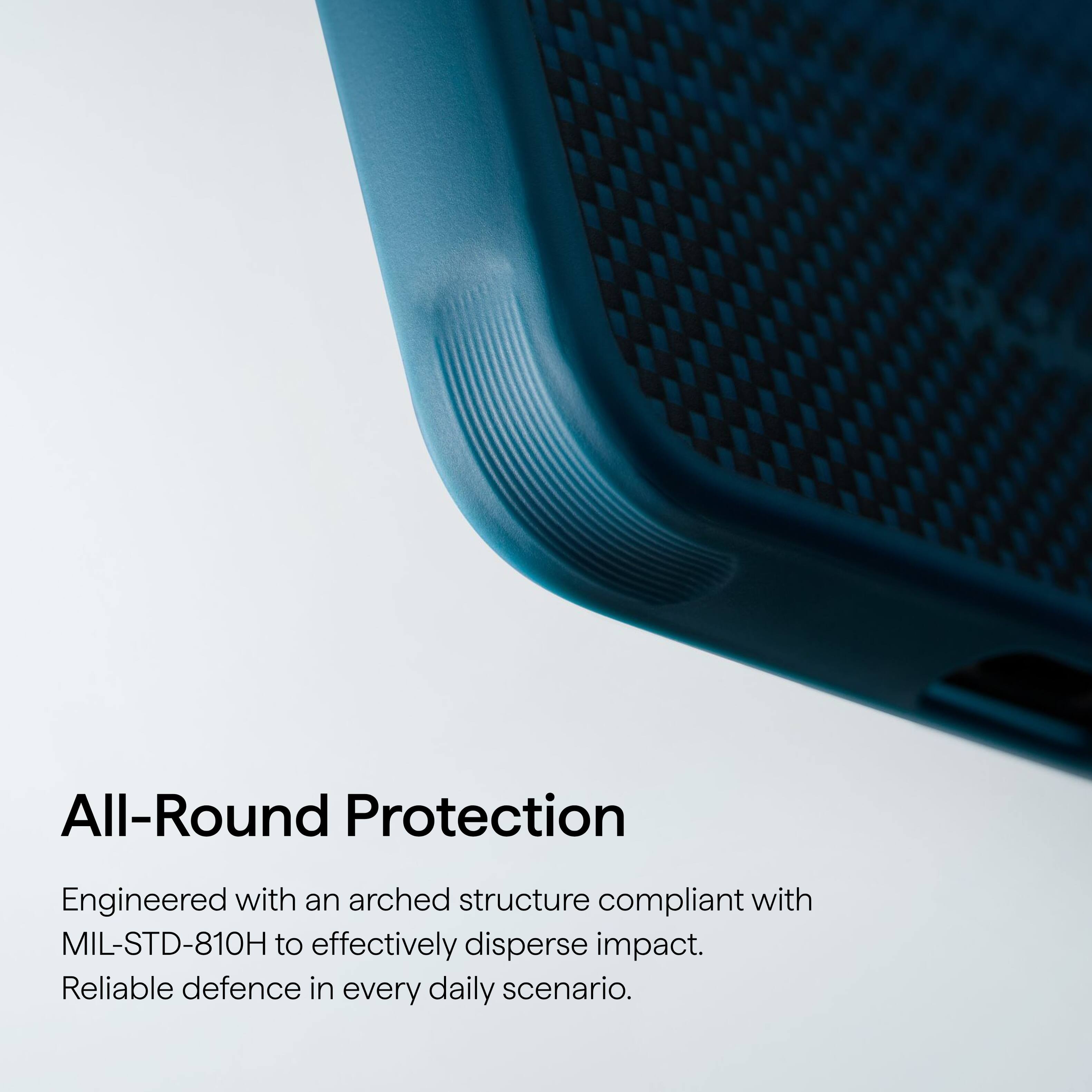 All-Round Protection

Engineered with an arched structure compliant with MIL-STD-810H to effectively disperse impact. Reliable defence in every daily scenario.