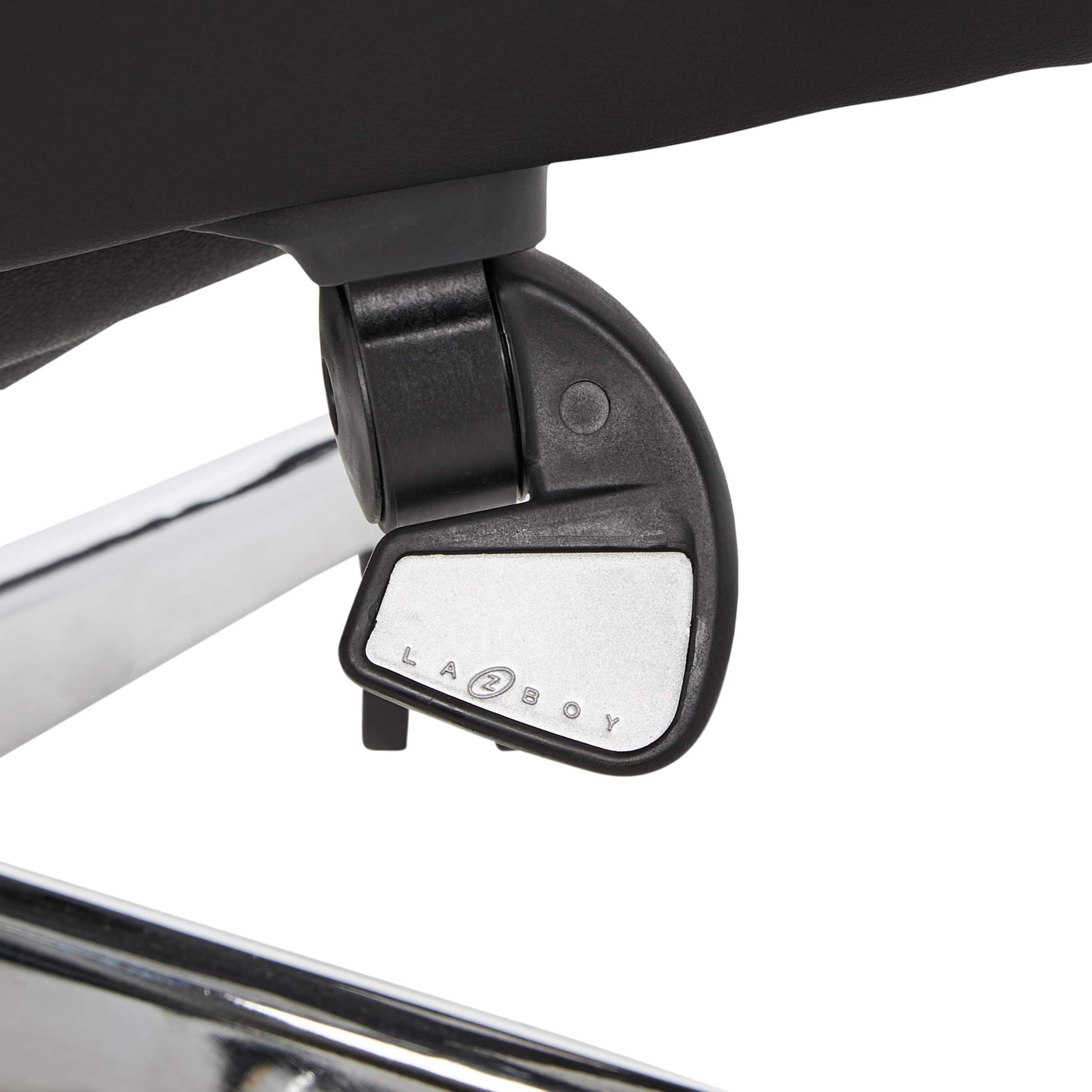 Alt View 17. La-Z-Boy - Comfort and Beauty Sutherland Diamond-Quilted Bonded Leather Office Chair - Midnight Black.